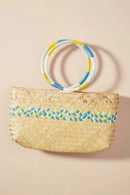  Bolsa tote de palha Anthropologie SUSANA nova $178 - Imagem 1 de 3