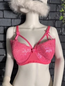 Sexy sujetador push up 38 DDD Savage x Fenty acolchado de encaje rosa intenso - Imagen 1 de 6