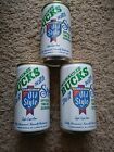 3 HEILEMAN OLD STYLE Aluminum BANK Beer Cans Milwaukee Bucks 1983-84 SCHEDULE 