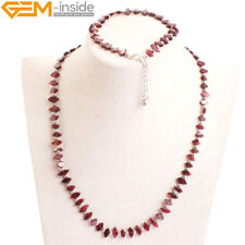 Natural Assorted Shapes Dark Red Garnet 1Set Beaded Bracelet Necklace Handmade