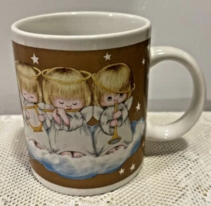 "Taza 3 tazas de café de té Little Angels cacao sello navideño gres 3 3/4" - Imagen 1 de 7