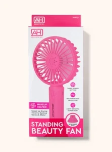 ABSOLUTE HOT RECHARGABLE LIGHT WEIGHT STANDING BEAUTY FAN #APBF13 PINK - Picture 1 of 2