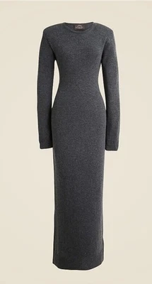 J CREW SPRING STREET CASHMERE MAXI SWEATER DRESS IN GRAY Sz L NWT - Image 1 of 4