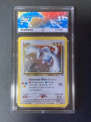 Pokemon TCG Lugia 9/111 2000 Neo Genesis Holo Ace Grade 1 - Image 1 of 2