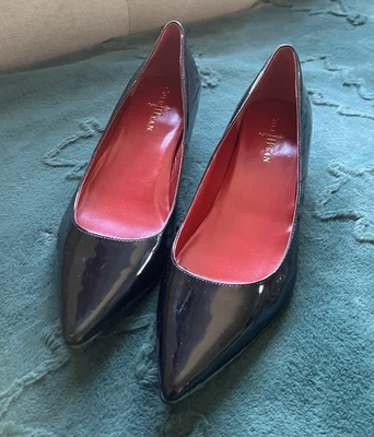 Cole Haan  Air Pointed Toe Kitten Heels Patent Leather Black Size 9B - Image 1 of 4