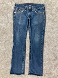 True Religion Jeans Men's 32 True 34x32 Ricky Relaxed Straight World Tour Flap - Picture 1 of 16