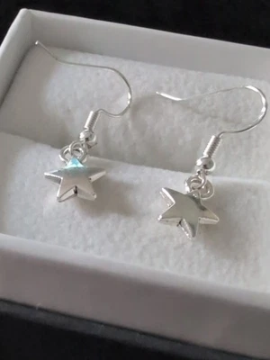 Pendientes de plata de ley 925 Forever A Star hechos a mano hechos a mano personalizados Foto 1 de 4