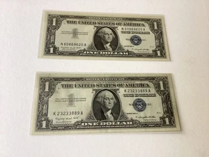 Two 1957 A 2 Dollar Silver Certificates in Uncirculated Condition - Picture 1 of 11