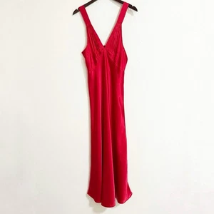 Vintage Fredericks Satin Schlupfkleid sexy romantisch Nachthemd rot Gr. XL - Bild 1 von 12