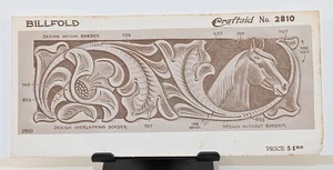 Vintage Craftaid No. 2810 Billfold Template – Horse Head with Floral Scroll - Picture 1 of 2