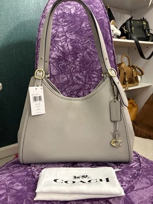 Nuevo con etiquetas Bolso de Hombro Coach Bella en Cuero Gris Paloma Grano Completo CR979 $450 Foto 1 de 4
