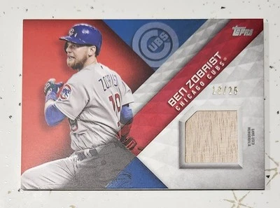 2018 Topps Ben Zobrist Major League Materials rojo #MLMBZ # 18/25 Bat Patch Cubs Foto 1 de 2
