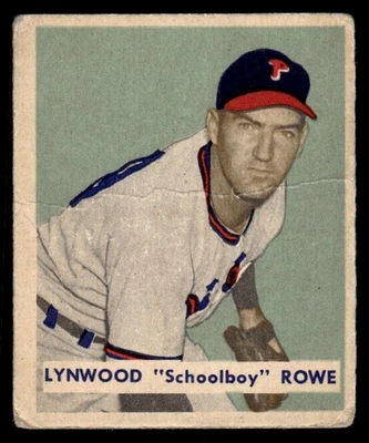 1949 Bowman 216 Lynwood Schoolboy Rowe Philadelphia Phillies FR/GD - Image 1 of 2