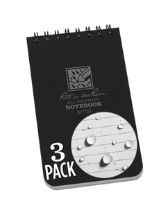 Rite in the Rain wetterfestes Top Spiral Notizbuch, 3" x 5", schwarzer Einband, Univ... - Bild 1 von 4