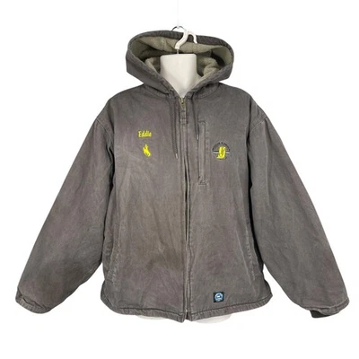 Polar King Coat Men Size XL Duck Canvas Brown Hooded Sherpa Lined Work Insulated - Image 1 of 4