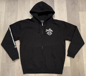 Jelly Roll x Harley Davidson Beautifully Broken Full Zip Black Hoodie - Large - Picture 1 of 6