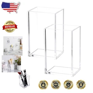 Paquete de 2 soportes para lápices de acrílico transparente: almacenamiento elegante para organización de escritorio - Imagen 1 de 11