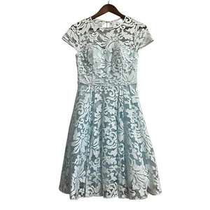 NWT Ted Baker London dress womens 4 Caree Easter blue lace overlay fit and flare - Picture 1 of 16