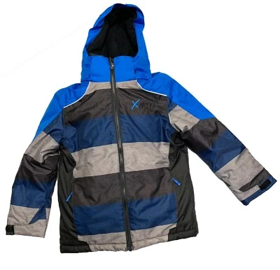 XMTN Boys Winter 2 PC Snow Suit Blue/Black/Grey Stripes - Image 1 of 2