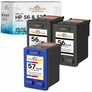 3PK Replaces HP 56 Black HP 57 Color Ink fits Deskjet 450 5150 5550 5650 5850 - Picture 1 of 2