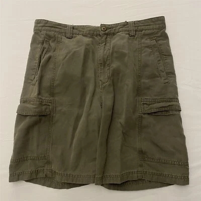 Tommy Bahama 34 x 9" Relax Gray Tencel Blend Flat Front Cargo Shorts - Image 1 of 4