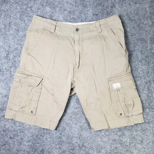 Vintage Levis Cargo Shorts Mens 36 Beige Flap Pockets Relaxed Loose 1990s Y2K - Picture 1 of 11