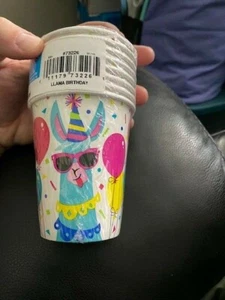 LLama Birthday 9oz Paper Cups 8 ct. Party Supply New!!! - Picture 1 of 1