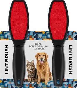 Decorrack (2 Pack) Double-Sided Lint Brushes, Pet Hair Remover Brush for Clothes - Picture 1 of 11