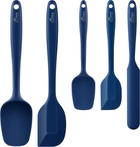 Food Grade Silicone Rubber Spatula Set Kitchen Utensils for Baking, Classic Blue - Picture 1 of 7