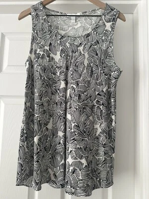 Blusa sin mangas Hugo Boss para mujer "Inolea" estampado geométrico talla 12 Foto 1 de 3