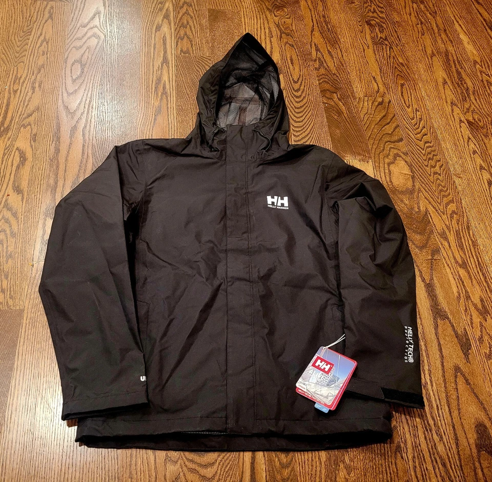 Helly Hansen 男式 Seven J 雨衣,黑色,尺寸 L — 第 1/1 张图片