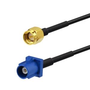 2x SMA plug to Fakra Blue cable RG174 15cm for GPS telematics or navigation  - Picture 1 of 5