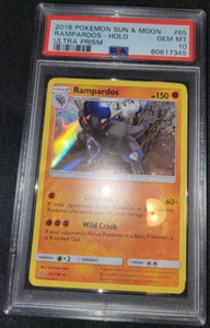 Holo Foil Rampardos # 65/156 S&M: Ultra Prism Set Pokemon Cards PSA 10 GEM MINT