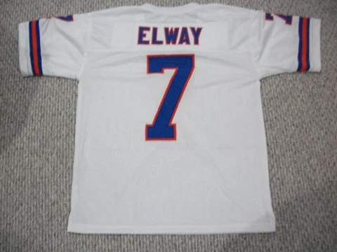 JOHN ELWAY Unsigned Custom Denver White Sewn Football New Jersey Sizes S-3XL Cover