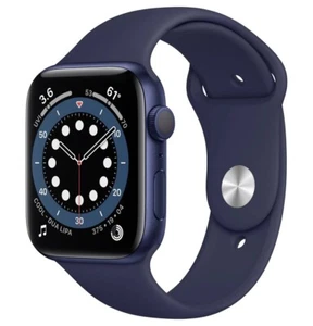 Apple Watch Series 6 44 mm - Blue Aluminum Case, Deep Navy Sport Band, A2292 - Afbeelding 1 van 6