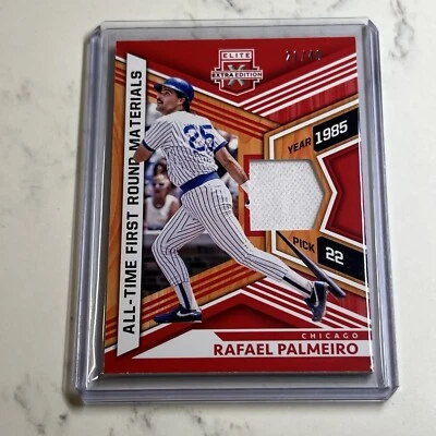 2021 Elite Extra Edition All-Time First Round Materials Red /49 Rafael Palmeiro - Image 1 of 2