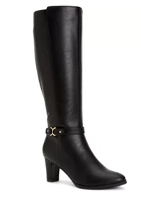 Charter Club Palmaa  Equestrian Knee High Fashion Boots Black Size 6 M  - Picture 1 of 5