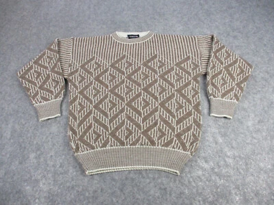 DE COLECCIÓN Suéter Claybrooke Para Hombres Mediano Marrón Mezcla de Lana Sudadera Geométrica ' Foto 1 de 4