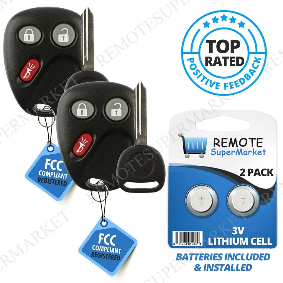 Replacement for Buick Rainier Chevy Trailblazer GMC Envoy Remote Key Fob Pair - Image 1 of 4
