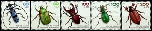 GERMANY, INSECTS, BEETLES, COMPLETE WELFARE SET OF 5, YEAR 1993, MNH - Picture 1 of 1