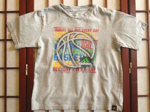 Adidas Gray Graphic Short Sleeve Tee Shirt Boys Sze S Cotton Garment Apparel - Picture 1 of 4