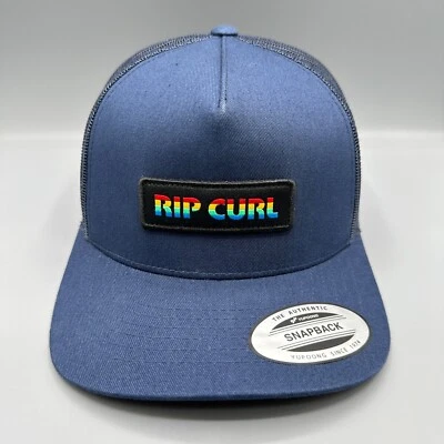 Rip Curl Hat Cap Blue High Profile Patch Mesh Trucker Snapback Yupoong Adult - Image 1 of 4