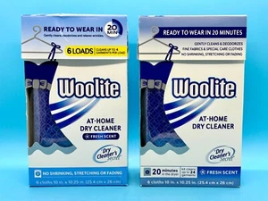 Lot of 2 Woolite 20 Min At Home Dry Cleaner Clothes 6 Cloths Fresh Scent - Picture 1 of 8