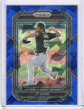 JT Ginn 2023 Panini Prizm Cracked Ice Blue Refractor Oakland Athletic card 39