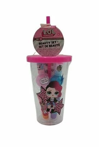 LOL Surprise Beauty Nail Polish Lip Gloss Stickers Tumbler With Lid & Straw - Imagen 1 de 4