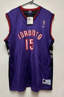 Camiseta Vintage Champion Auténtica Toronto Raptors Vince Carter #15 Talla 48 XL Leer Foto 1 de 4