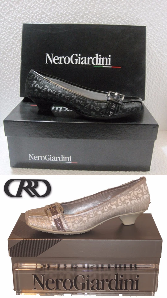 Decollete decoltè scarpa donna logato nero argento NERO GIARDINI 37 38 39 - Immagine 1 di 1