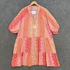 NEW Shareen Collections Dress Womens 14 Floral Half Sleeve Pink Boho Vneck 21934