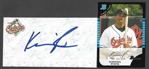 Kieron Pope ( OF Minors 2005-2011 ) BALT SIGNED AUTOGRAPH AUTO 3x5 INDEX COA