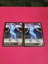 LOT OF 2 GEORGE BRETT.  -  1992 LEAF PREVIEW BLACK GOLD CARDS (CARD #19 OF 33)